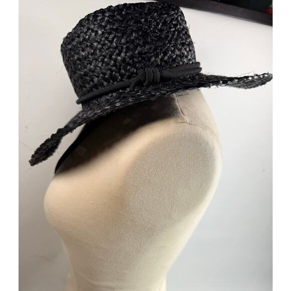 rag & bone Black Braided Straw Panama Hat size M $198 - Picture 7 of 12